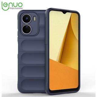 Lenuo เคสโทรศัพท์ ซิลิโคนนิ่ม กันกระแทก สีพื้น หรูหรา สําหรับ Vivo Y16