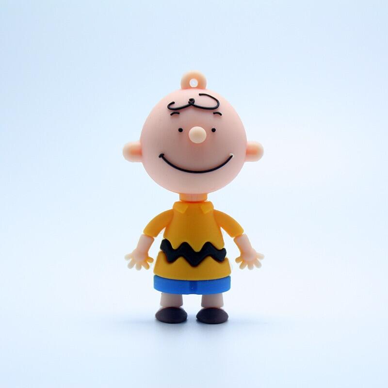 Kawaii Snoopy Charlie Brown Plushie การ์ตูนน่ารักตุ๊กตา Pvc กาว3D พวงกุญแจตกแต่งตุ๊กตา Plush ของขวัญ