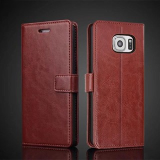 เคสโทรศัพท์หนัง Pu ฝาพับ พร้อมช่องใส่บัตร สไตล์เรโทร สําหรับ Samsung Galaxy S6 S 6 edge