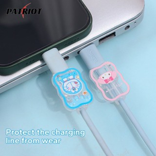 น่ารัก USB สายเคเบิลข้อมูล หัวคลิปคงที่ ฝาครอบป้องกัน / การ์ตูน รูปคลื่น ตัวยึดสายเคเบิลข้อมูล / สายชาร์จใส ป้องกันการแตก เคสป้องกัน 3C อุปกรณ์เสริม