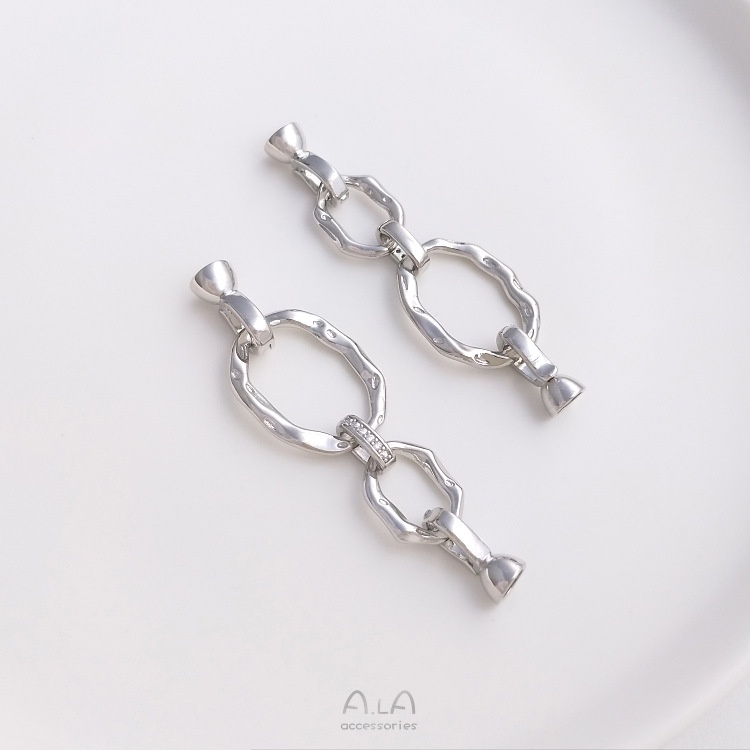 ❤️เครื่องประดับ DIY❤️หัวเข็มขัดชุบทอง 14K ฝังเพทาย ทรงกลมคู่ ประดับไข่มุก สําหรับทําเครื่องประดับ สร้อยคอ แหวน สร้อยข้อมือ DIY[หัวเข็มขัดเชื่อมต่อ/สร้อยข้อมือ/สร้อยคอ/กําไลข้อมือ]