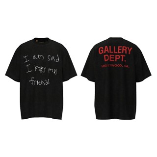 เสื้อยืดแขนสั้นลําลอง ผ้าฝ้าย พิมพ์ลาย GALLERY DEPT สไตล์สตรีท แฟชั่นสําหรับผู้ชาย และผู้หญิง