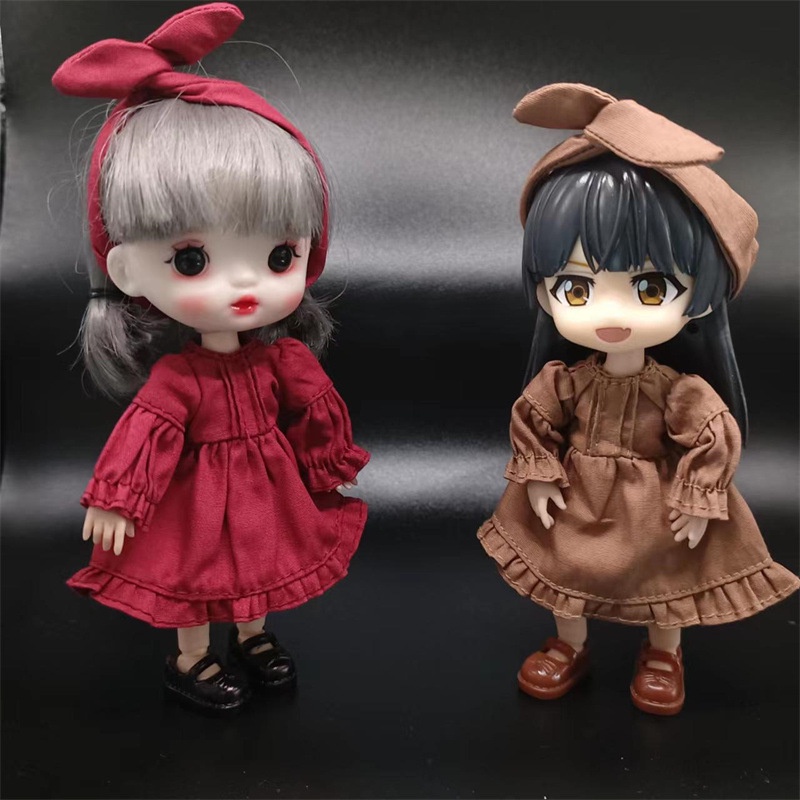 Ob11 เสื้อผ้าเด็กชุด ymy ชุด 1/12bjd เสื้อผ้าเด็ก gsc กระโปรงตุ๊กตากระโปรง Retro
