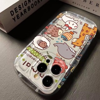 เคสโทรศัพท์มือถือ ซิลิโคนนิ่ม ใส กันกระแทก ลายสัตว์น่ารัก สําหรับ IPhone 14 13 12 11 Pro Max XS X XR 8+ 7 Plus