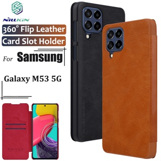 Nillkin เคสโทรศัพท์มือถือหนัง ฝาพับ กันกระแทก พร้อมช่องใส่บัตร หรูหรา สําหรับ Samsung Galaxy M53 5G