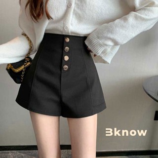 พร้อมส่ง กางเกงขาสั้นเอวสูง เเต่งกระดุม ทรงสวยขากว้างเข้ารุปเเฟชั่นสำหรับผู้หญิง