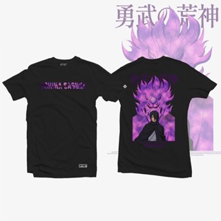 ◑◎เสื้ออนิเมะ Naruto - Uchiha Sasuke เสื้อยืดผ้าฝ้าย