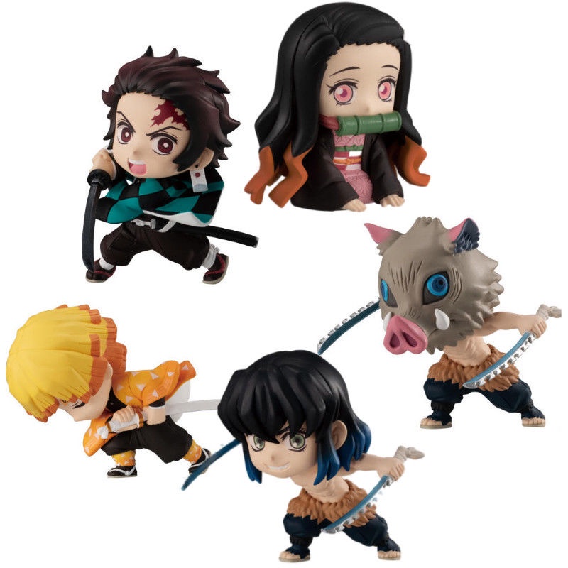Anime Demon Slayer รูป q รุ่น Tanjirou Nezuko Zenitsu Inosuke เครื่องประดับตุ๊กตาอาหารตุ๊กตา