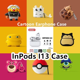 【ของแท้】เคสหูฟัง แบบนิ่ม ลายการ์ตูนหมี สีชมพู สําหรับ InPods i13 i13