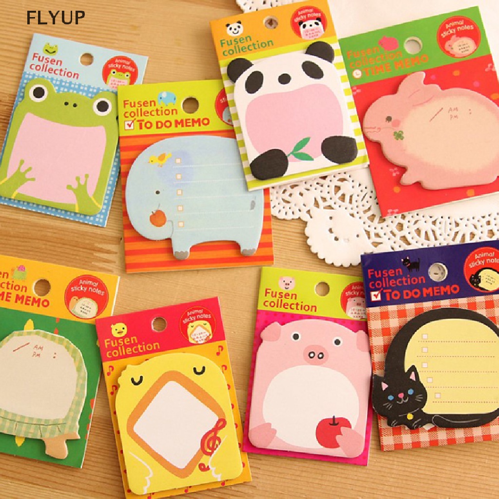 FLYUP น่ารัก Kawaii สติกเกอร์สัตว์บุ๊คมาร์ค It Marker Memo Index Tab Sticky Post Notes VN