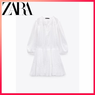 Zara ใหม่ ชุดเดรส ปักลาย TRF สําหรับผู้หญิง