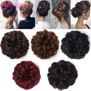 CABEZA Messy Hair Donut Bun Women Black Rubber Band Curly Fake Hair Drawstring Curly Chignon