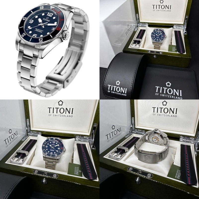 [แถมสายผ้า TITONI แท้] นาฬิกา TITONI รุ่น SEASCOPER 600 (83600 S-BE-255)