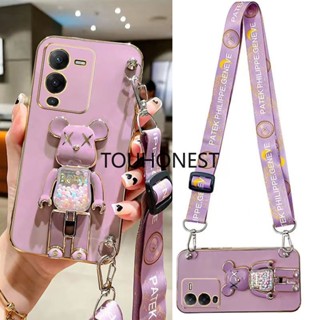 เคส Vivo V25 Pro เคส Vivo Y71 เคส Vivo Y71i เคส Vivo Y70S Y70T เคส Vivo Y72 Case Vivo Y97 Case Vivo S15 Pro Case Vivo S15E Case Vivo S10 Case Silicone Anime Cute Kaws Bear Stand Cartoon Wrist Band Phone Case Casing Cover Cases TS โทรศัพท์มือถือ