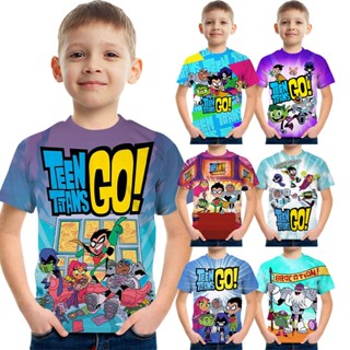 เสื้อยืด พิมพ์ลาย Titans Go 3 มิติ แฟชั่นฤดูใบไม้ผลิ และฤดูร้อน สไตล์สตรีท สําหรับผู้ชาย และผู้หญิง