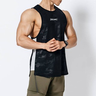 Muscle Workout Brother Exercise Vest Mens Quick-Drying Side Seam Stitching Elastic Mesh Sleeveless Waistcoat Training Top Summer b45c