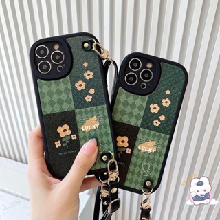 เคสโทรศัพท์มือถือหนังแกะ TPU แบบนิ่ม ลายดอกไม้ พร้อมสายคล้องคอ สําหรับ OPPO Reno 8Z 7Z 8 Pro 5 6 7 Pro 2F Reno 8 5G A77 A57 2022 5G A36 A76 A96 4G