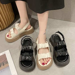 ⚡พร้อมส่ง⚡รองเท้าแตะแฟชั่นผู้หญิง พื้นนุ่ม กันลื่น สวมใส่สบาย สายคาดด้านหลังปรับระดับได้