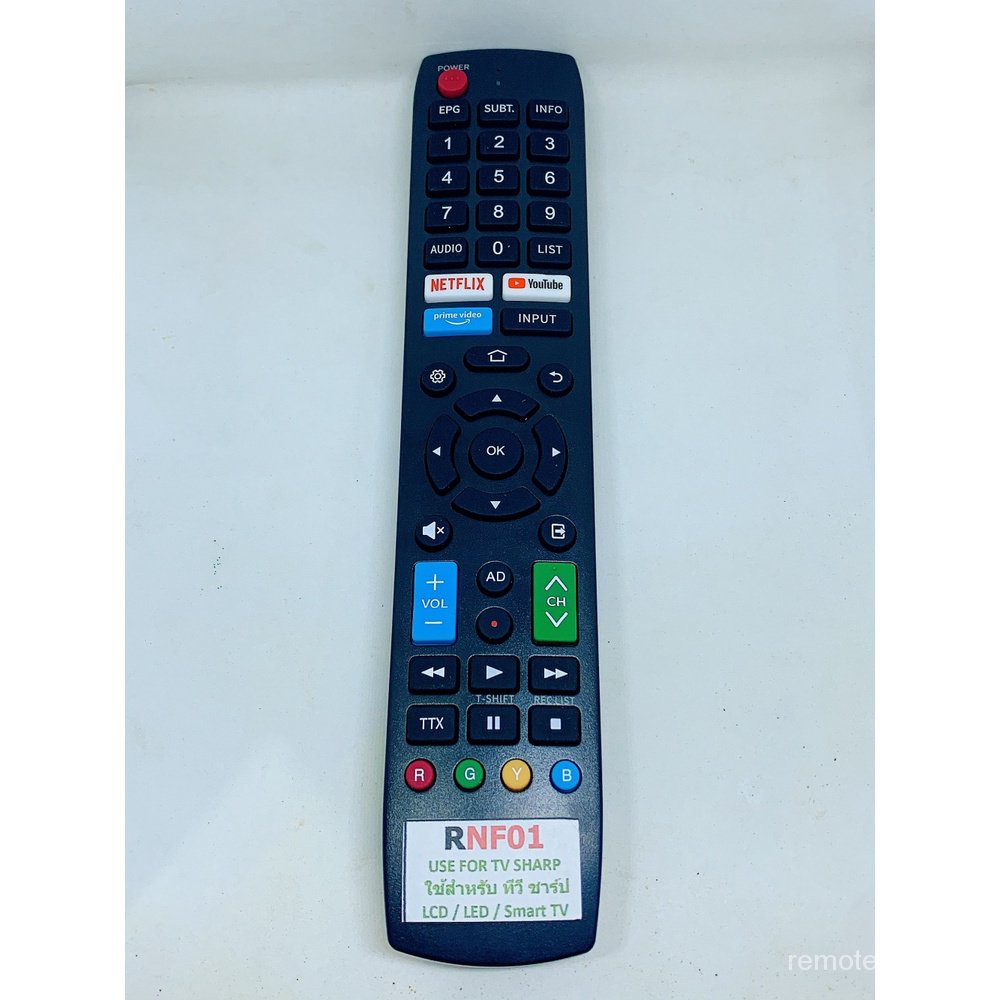 Sharp rnf01/rnf04 รีโมทคอนโทรลทีวีสําหรับสมาร์ททีวีที่คมชัด Netflix YouTube [ทั้งรุ่นรีโมทไม่สามารถใช้แทนกันได้]