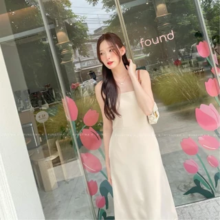 🥖‘Marindy Dress’ - เดรสสายเดี่ยว กระโปรงบาน เดรสสายเดี่ยวกระโปรงยาว ชุดออกงาน ชุดไปค่าเฟ่ ชุดไปทะเล RTW.K