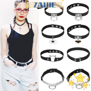 ZAIJIE Women Rivet Collar Jewelry Leather Punk Necklace Necklace Fashion Choker Rock Gothic Harajuku Heart Stud Collar