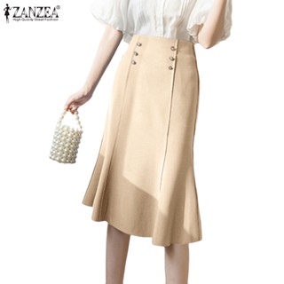 Zanzea กระโปรงยาว ทรงหางปลา เข้ารูป แฟชั่นเกาหลี สําหรับผู้หญิง
