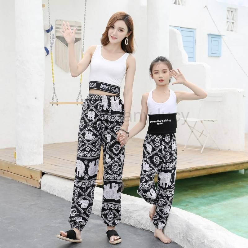 Janylucy กางเกงเด็กลายช้าง กางเกงเด็กเนื้อผ้านุ่มลื่นใส่สบาย มีหลายสีให้เลือก #312