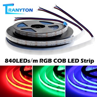 สายไฟ LED COB RGB 12V 24V 840 ดวง 5 เมตร ความหนาแน่นสูง ยืดหยุ่นสูง กันน้ํา สําหรับตกแต่งบ้าน ในร่ม กลางแจ้ง