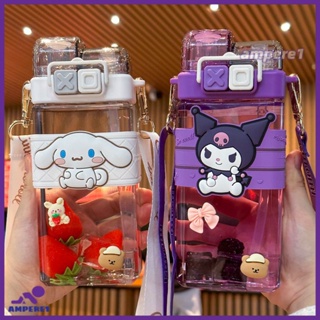 520มิลลิลิตร Sanrio ถ้วยน้ำเด็ก Tritan ฟางพลาสติกสร้างสรรค์คู่ดื่มกลางแจ้งแบบพกพานักเรียนตารางถ้วย-AME1