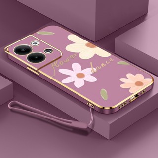 เคสมือถือ แบบนิ่ม ลายดอกไม้ พร้อมสายคล้อง สําหรับ Infinix Note 30 Pro 4G 5G Note 30 VIP Note 30i X6833B X6716B X6711 X678B X6710