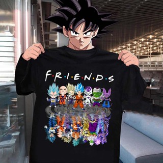 【ใหม่】Dragon Ball Z Shirt Characters Water Reflection Mirror FRIENDS T-Shirt Gift for Dragon Ball Fans Lovers