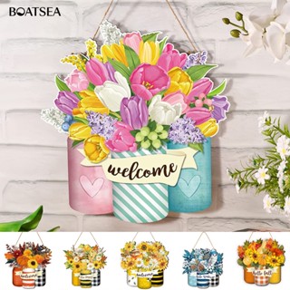 (Boatsea) ป้าย Welcome ลายดอกไม้ สําหรับตกแต่งประตู