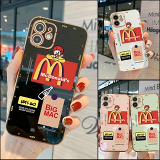 เคส Redmi Note 9 9S 8 7 Redmi 10C 10A 9 9A 9T 9C Xiaomi MI Note9 Note8 Note7 Redmi10C Redmi9 Redmi9A Redmi9T Plating Golden Frame Protect Camera Fast Food Hamburger Soft Case