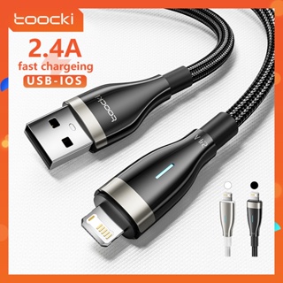 Toocki 2.4A สายชาร์จข้อมูลได้อย่างรวดเร็ว USB ถึง IOS อลูมิเนียมอัลลอยด์ 2.0 สายชาร์จอย่างรวดเร็วสำหรับแล็ปท็อปแท็บเล็ตโทรศัพท์มือถือ