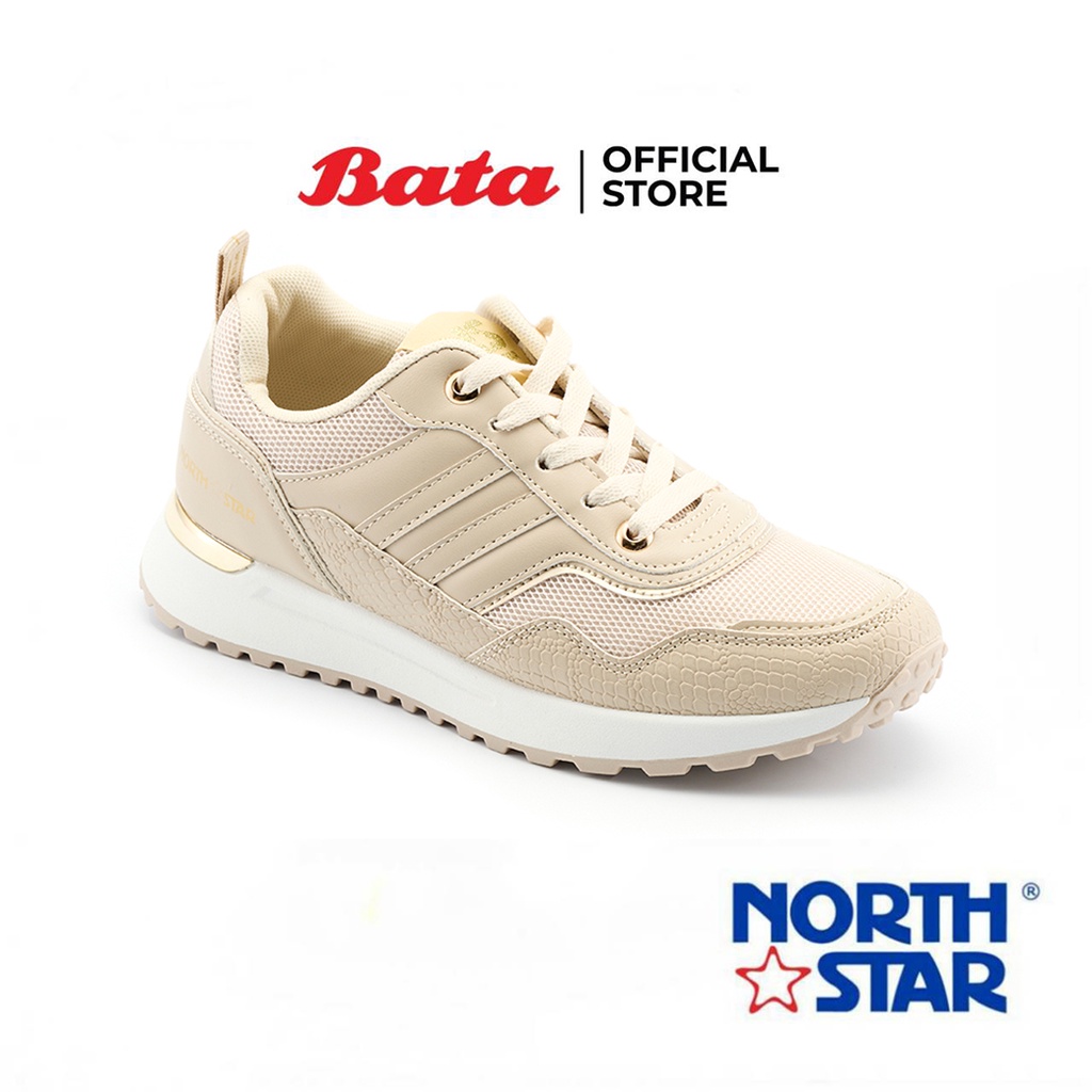 Bata บาจา NORTH STAR รองเท้าผ้าใบผูกเชือก สนีคเกอร์แฟชั่น สวมใส่ง่าย สำหรับผู้หญิง สีดำ 5316170 สีแทน 5318170