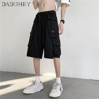 DaDuHey🔥 2023 New Summer Fashion Multi-Pocket Overalls Mens American All-Matching Straight Loose Oversided Casual Shorts