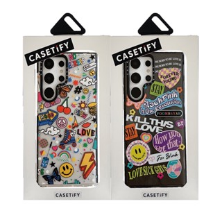 CASETIFY เคสโทรศัพท์มือถือ TPU นิ่ม กันกระแทก ลายหน้ายิ้ม สีสันสดใส สําหรับ Samsung Galaxy S23 Ultra Plus S22 Ultra