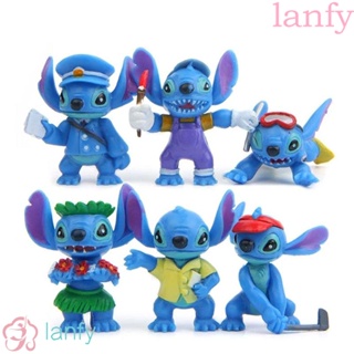 Lanfy ตุ๊กตาฟิกเกอร์ อนิเมะ Stitch เลือดร้อน น่ารัก ของเล่นสําหรับเด็ก