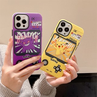 เคสแข็ง เคสไอโฟน iPhone 14 Pro Max iPhone 13 Pro Max iPhone 12 Pro Max iPhone 11 Cute Cartoon Pokemon Pikachu &amp; Gengar โปเกมอน ปิกาจู น้ำส้มสายชู Hard Case