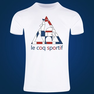 เสื้อยืดแขนสั้นลําลอง คอกลม ผ้าฝ้าย 100% ลาย Le Coq Sportif สําหรับผู้ชาย (XS-3XL)