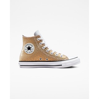 Converse รองเท้าผ้าใบ Sneakers CTAS LEOPARD GLITTER HI GOLD/WHITE ผู้หญิง สีทอง / ขาว - 572040CH1GDWT