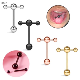 [Dhin] เครื่องประดับ แหวนลิ้นบาร์เบล สเตนเลส ถอดออกได้ 1 ชิ้น