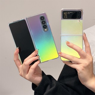 เคสโทรศัพท์มือถือ PC กันกระแทก ไล่โทนสี เรียบง่าย หรูหรา สําหรับ Samsung Galaxy Z Fold4 Z Fold3 5G Z Flip4 Z Flip3