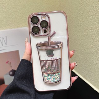 เคสโทรศัพท์มือถือแบบใส มีทรายไหล กันกระแทก สําหรับ iPhone 12 13 14 Pro Max