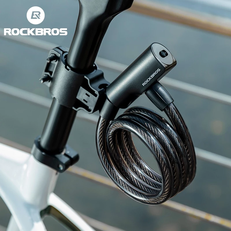 【TH Delivery】ROCKBROS เหล็กป้องกันการโจรกรรมสายเคเบิลจักรยานล็อคสายกุญแจล็อค MTB จักรยานถนนรถจักรยานยนต์ความปลอดภัยล็อคอุปกรณ์ขี่