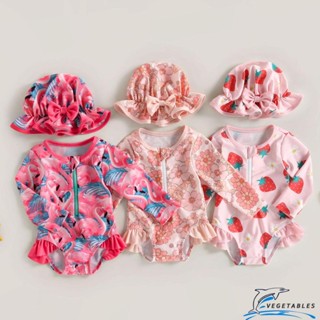 Zhy-เด็กวัยหัดเดิน เด็กผู้หญิง ผื่น การ์ด ชุดว่ายน้ํา แขนยาว…