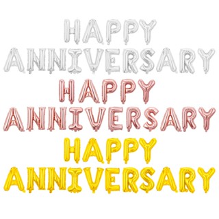 ลูกโป่งฟอยล์ Happy Anniversary สําหรับตกแต่งปาร์ตี้วันเกิด งานแต่งงาน 1 ชุด