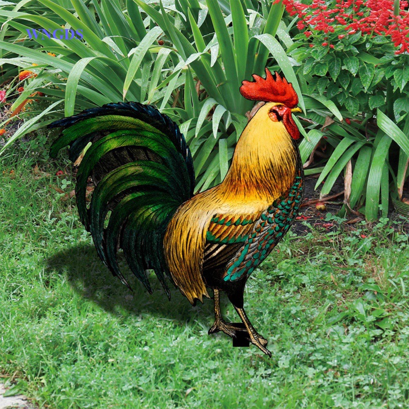 รูปปั้นไก่อะคริลิค สําหรับตกแต่งสวน ฟาร์ม สนามหญ้า 1 ชิ้น