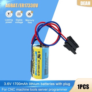 ใหม่ A6BAT ER17330V PLC 3.6V 2000MAh Li-Ionแบตเตอรี่อุตสาหกรรมพร้อมปลั๊กสำหรับMitsubishi Servo A6BAT PLCแบตเตอรี่