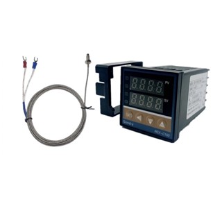 เครื่องควบคุมอุณหภูมิ RKC PID ดิจิทัลคู่ REX-C100 พร้อมเทอร์โมคัปเปิล K เอาต์พุตรีเลย์ / เอาต์พุต SSR สินค้าพร้อมส่